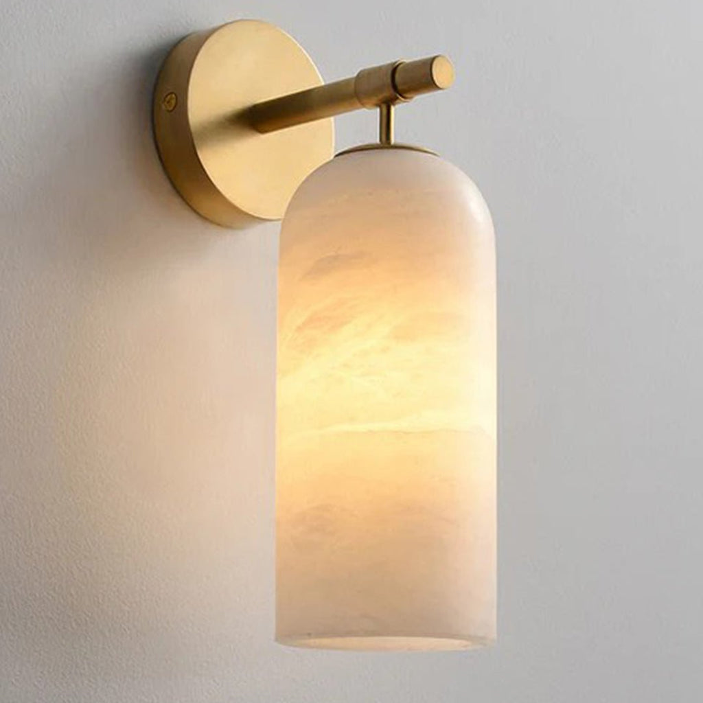 Alabaster Pillar Wall Sconce