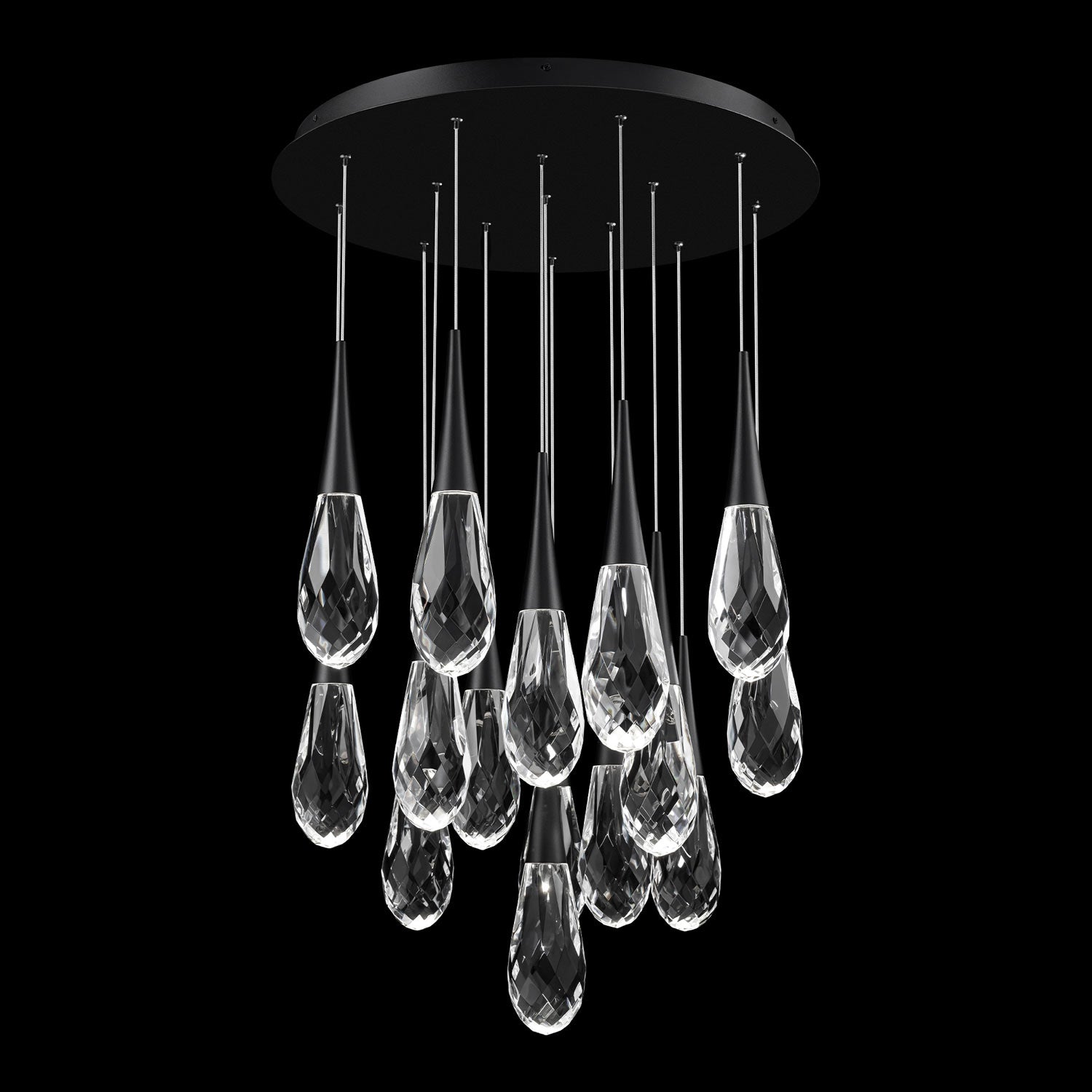 Hibiscus LED Crystal Multi Chandelier