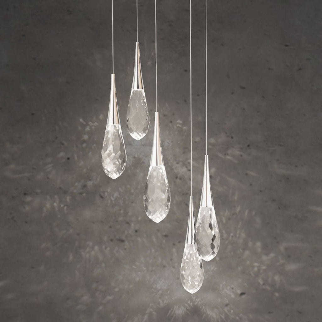 Hibiscus LED Crystal Multi Chandelier