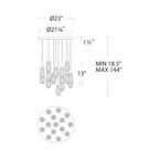 Hibiscus LED Crystal Multi Chandelier