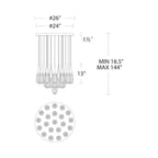 Hibiscus LED Crystal Multi Chandelier