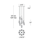 Hibiscus LED Crystal Multi Chandelier